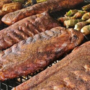 Thanksgiving Whole rack smoked pork ribs